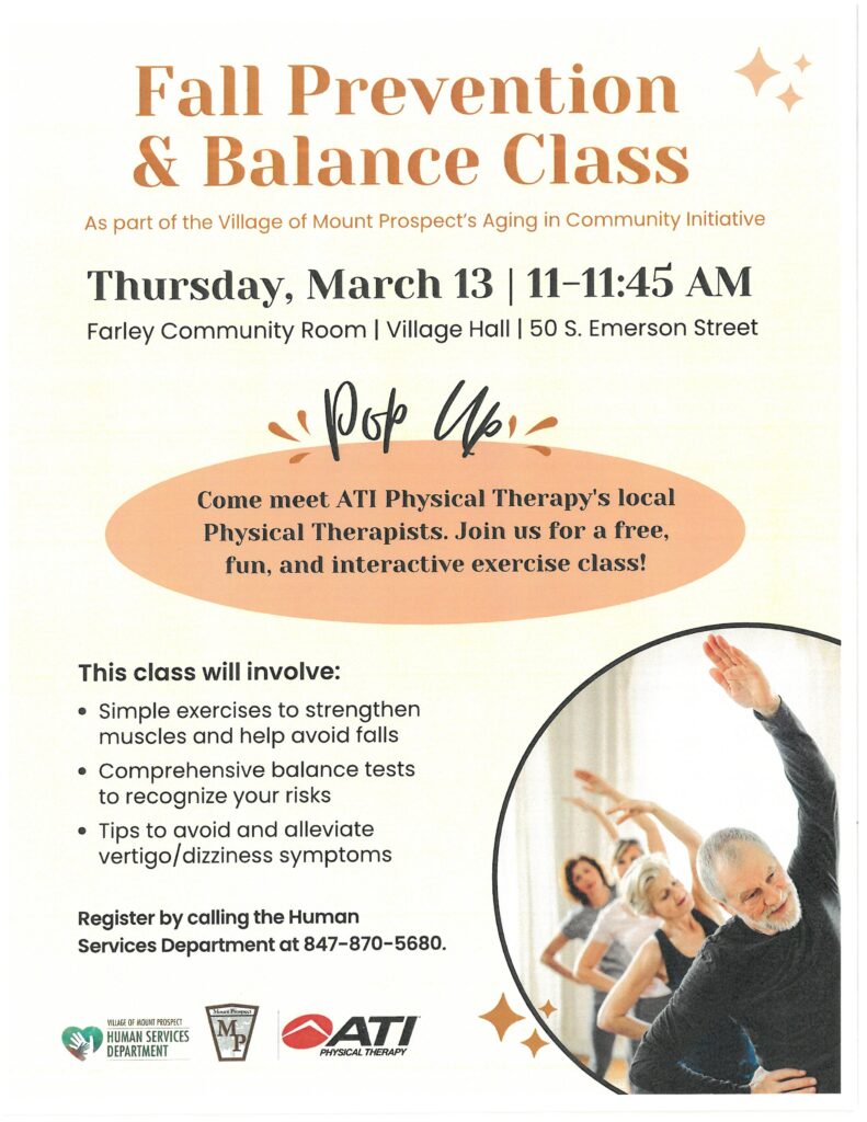 Come meet ATI Physical Therapy's local Physical Therapists. Join us for a free,
fun, and interactive exercise class!